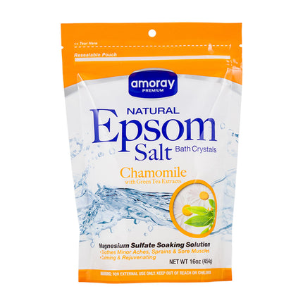 Amoray Epsom Salt Bath Crystals Chamomile 16oz