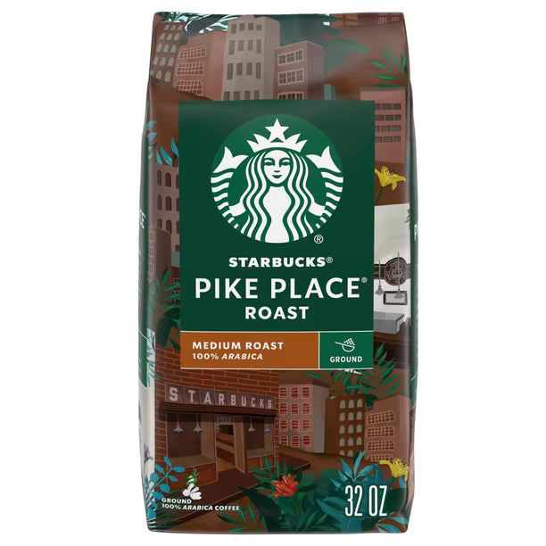 Starbucks Medium Roast Ground Coffee Pike Place 32 oz