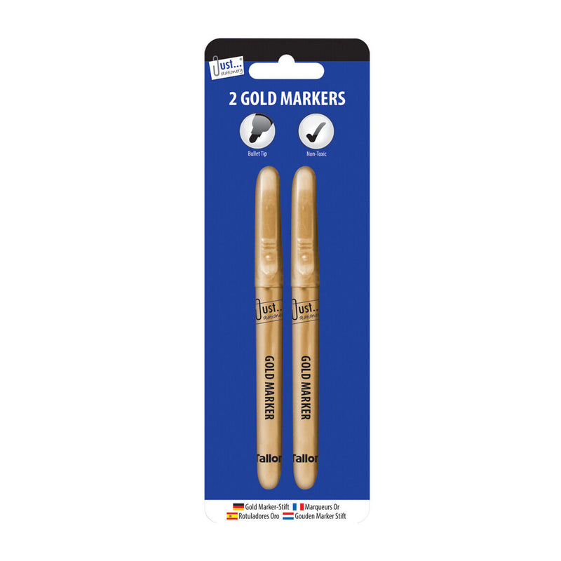 Just Stationery Gold & Silver Markers 2pk