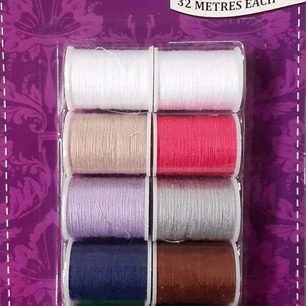 Sewing Box Asst Colour Sewing Thread 12pk