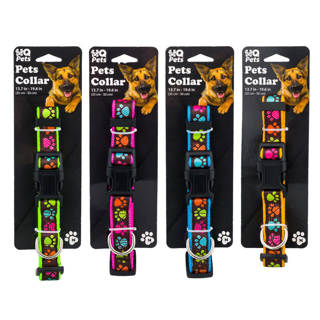 HQ Pets Pet Collar M Asst Cols 92175