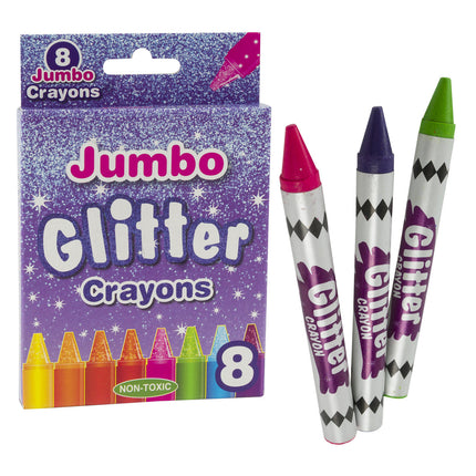 Jumbo Glitter Crayons 8pk