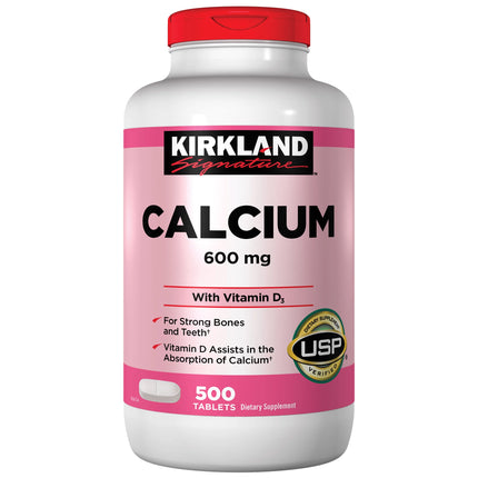 Kirkland Calcium 600mg W Vitamin D3 Tabs 500s