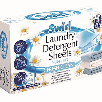 Swirl Laundry Detergent Sheets 20's Fresh Clean