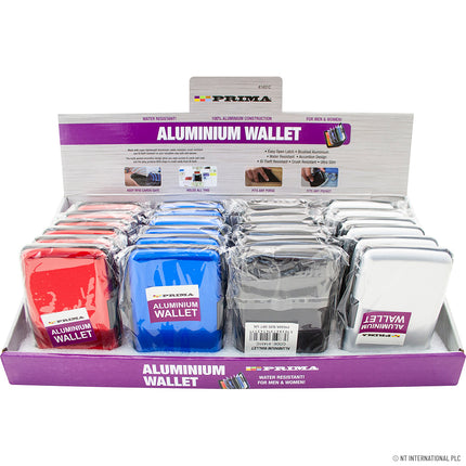 PRIMA ALUMINIUM CREDIT CARD WALLET ASSTD COLOURS