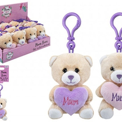 Mother's Day Bear Keyring Clip 4inch