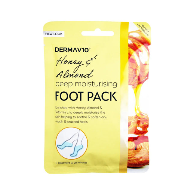 Derma V10 Deep Moisturising Foot Pack Honey & Almond