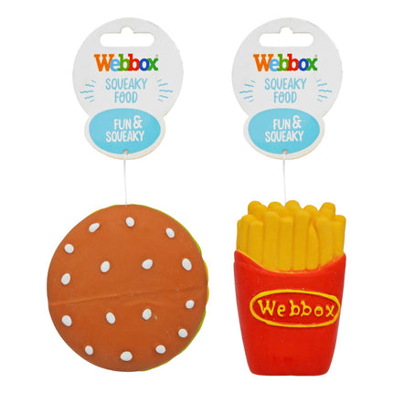 Webbox Dog Toy Squeaky Burger & Fries Display