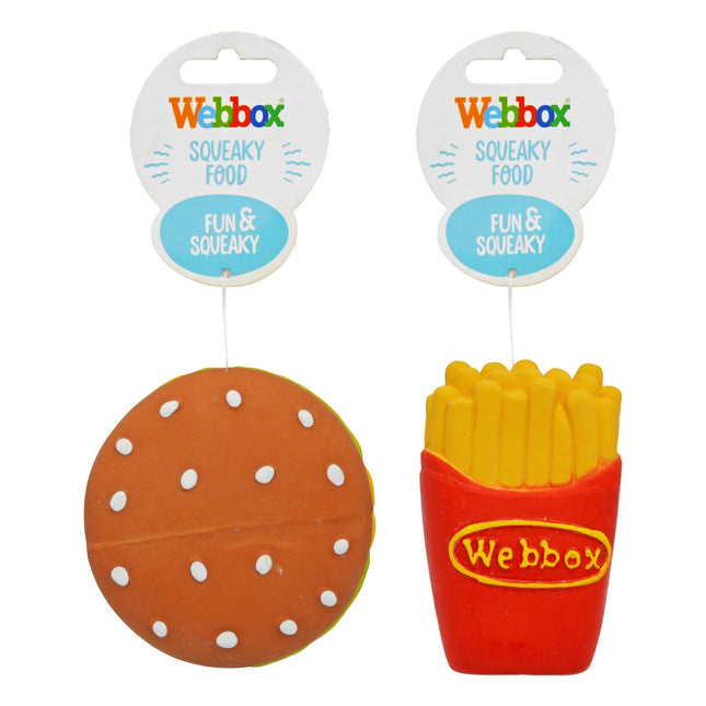 Webbox Dog Toy Squeaky Burger & Fries Display