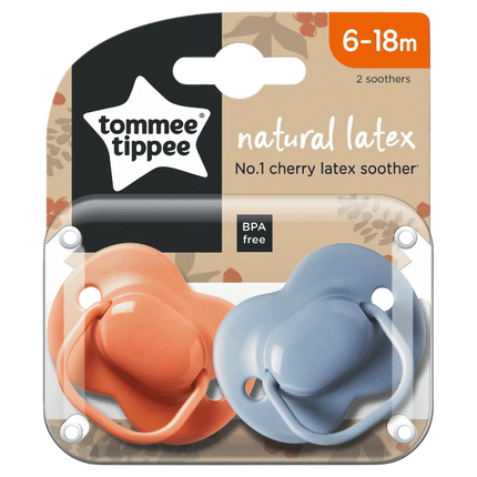Tommee Tippee Cherry Latex Soother 6-18M 2pk