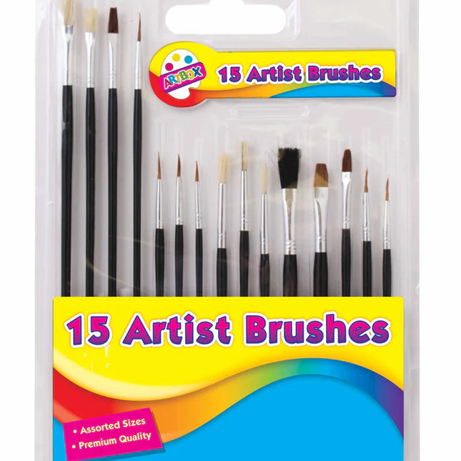 Artbox Asst Artists Brushes 15pk