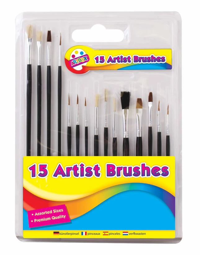 Artbox Asst Artists Brushes 15pk