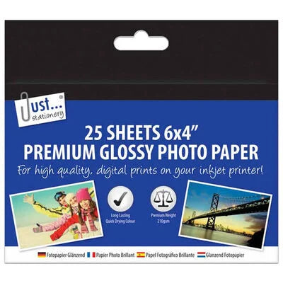 Just Stationery Premium Glossy Photo Paper 6x4 25 sheets