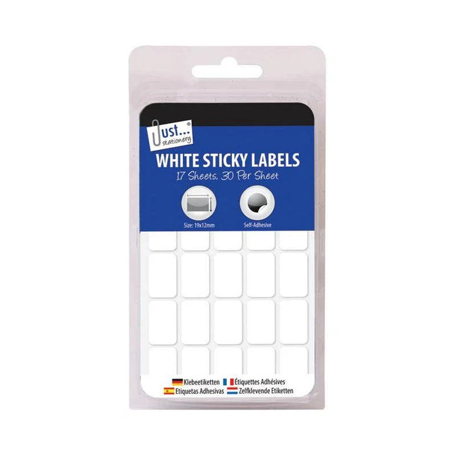 JUST STATIONERY 500 + WHITE STICKY LABELS