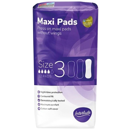 Interlude Maxi Pads Without Wings Size 3 12's