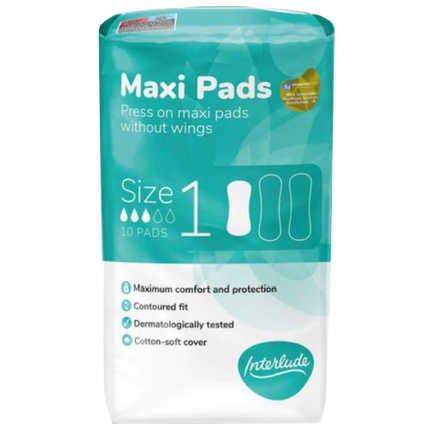 Interlude Maxi Pads Without Wings Size 1 10's