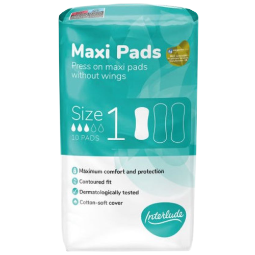 Interlude Maxi Pads Without Wings Size 1 10's