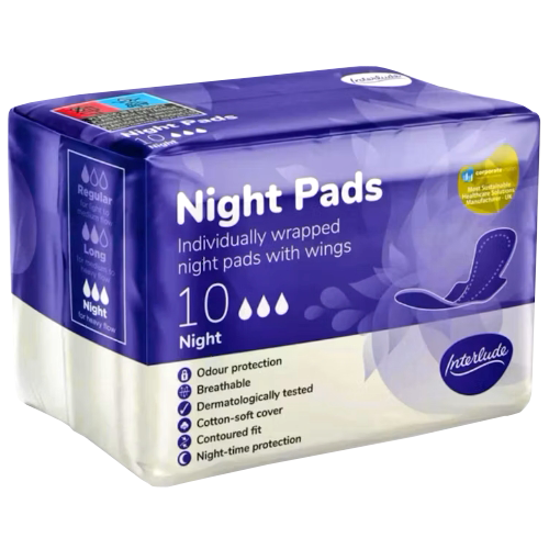 Interlude Night Pads With Wings 10's