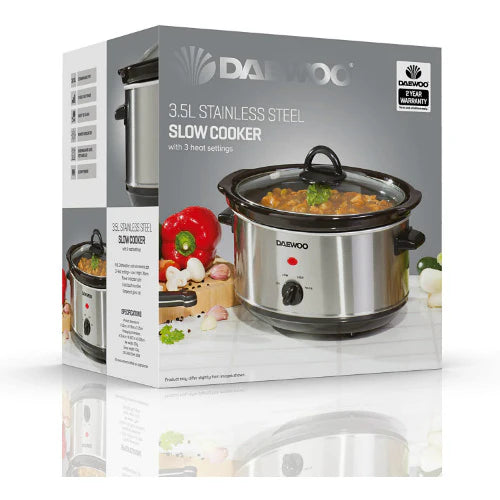 Daewoo Slow Cooker Stainless Steel 3.5L