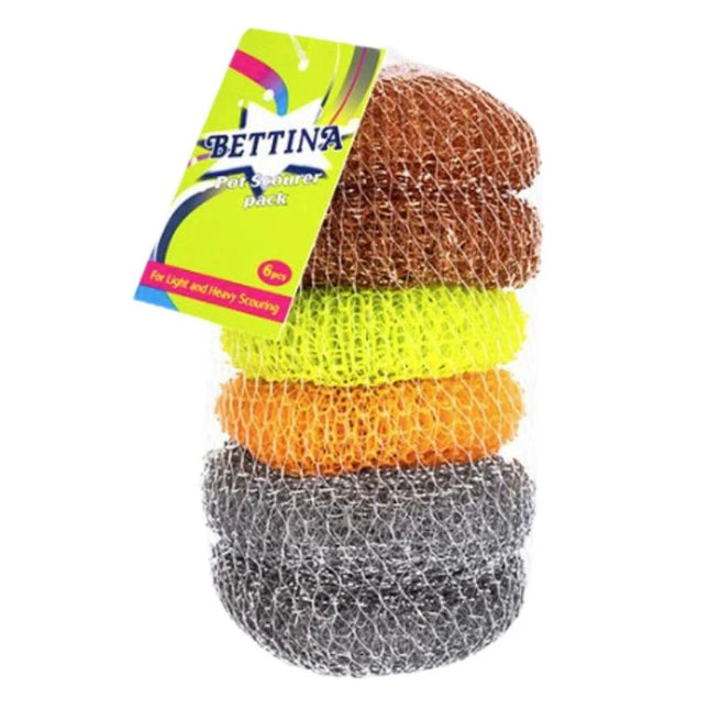 Bettina Asst Pot Scourer 6pk