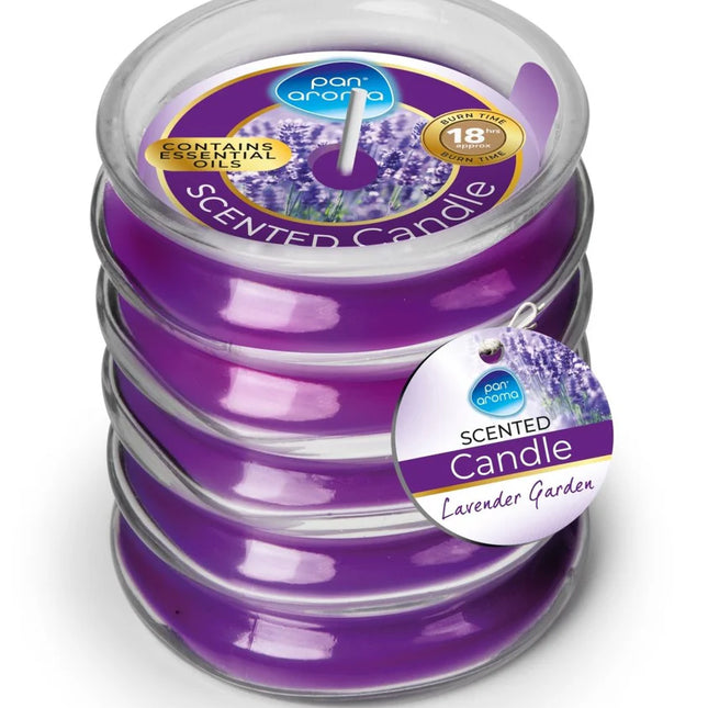 Pan Aroma Lavender Garden Ribbed Glass Candle 120g