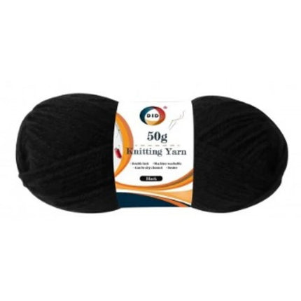 DID Black Knitting Yarn 50g