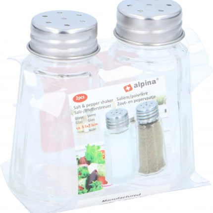 ALPINA SALT & PEPPER SHAKERS GLASS 2 PK