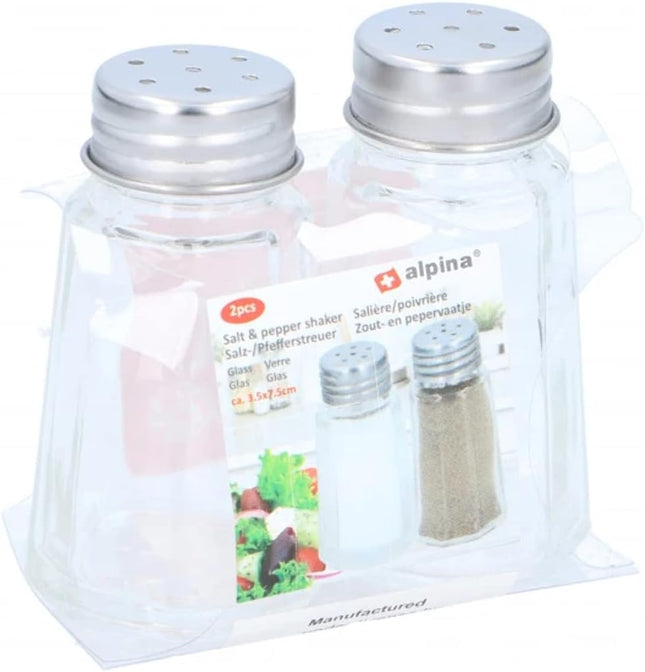 ALPINA SALT & PEPPER SHAKERS GLASS 2 PK