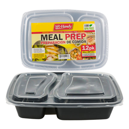 Mr. Handy Food Containers 2 compartment 12pk