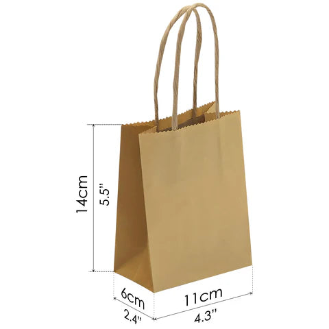 UBL Kraft Bags 14x11x6cm 3pk