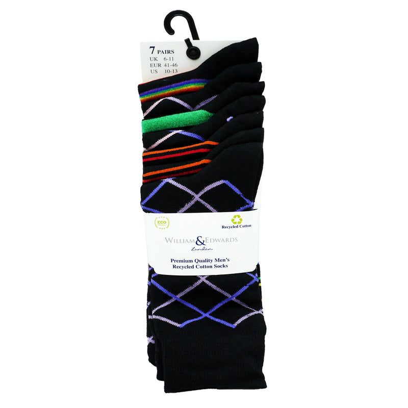 William & Edwards Socks Coloured 6-11 7pk