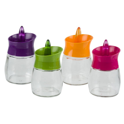 Spice Jar Glass 3Asst / Clrs 6oz