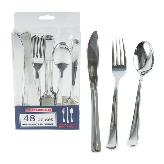 Simply Home Cutlery Set Silver 48pc