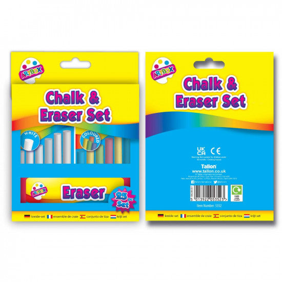 ARTBOX ASSTDCHALK & ERASER SET 25 PC