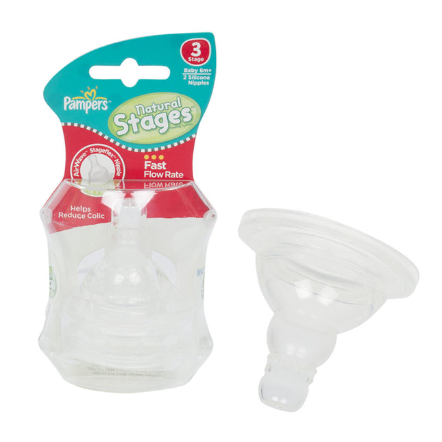 Pampers Fast Flow 2 Silicone Nipples 6m+ Stage 3