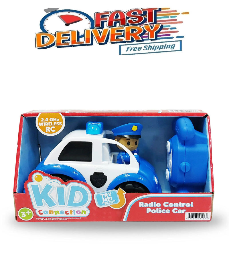 Kid Connection RC Police Car with Lights & Police Officer Figure 3+