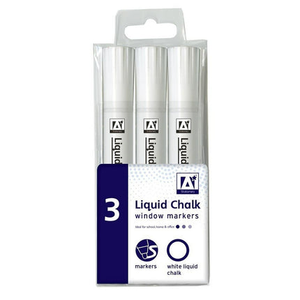 Liquid Chalk Window Markers White 3pk