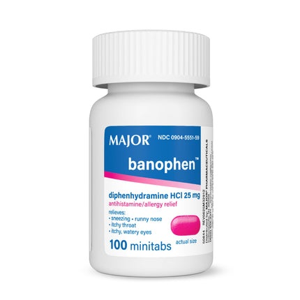 Major Banophen  Diphenhydramine 25mg 100s