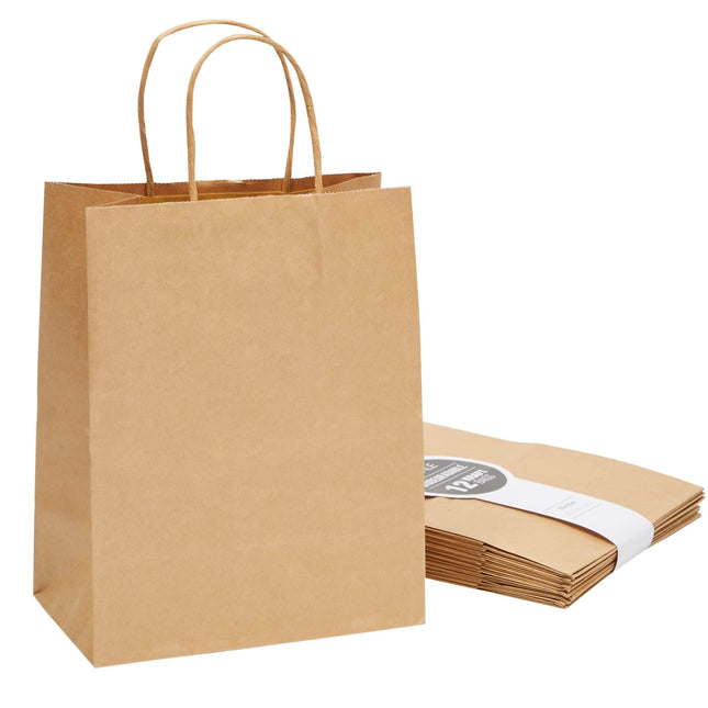 Brown Paper Bag with Handle 12"