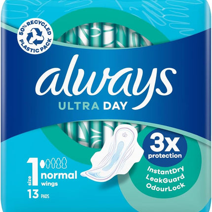 Always Ultra Dry 3x Size1 Normal Wings 13's