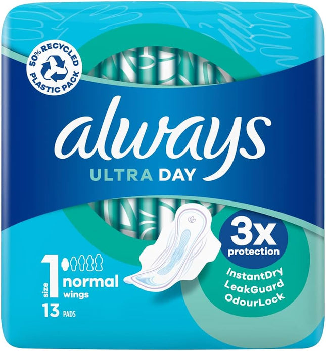 Always Ultra Dry 3x Size1 Normal Wings 13's