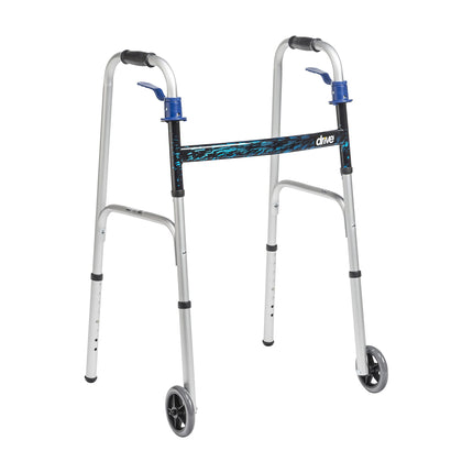 Drive Walker Folding Trigger Release With Wheels