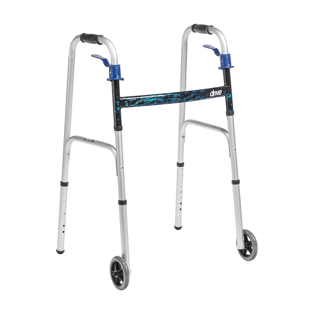 Drive Walker Folding Trigger Release With Wheels