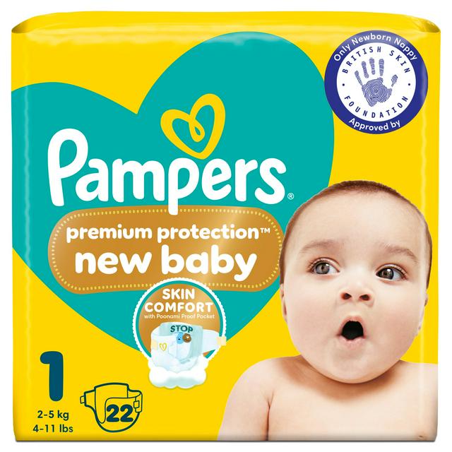 Pampers Premium Protection New Baby Size 1 Carry Pack 22's