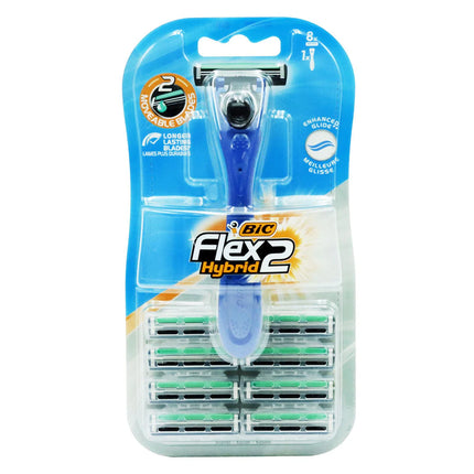 Bic Flex 2 Hybrid Razor + 8 Blades