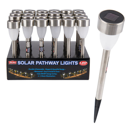 Solar Pathway LED Lights 13.7" Silver