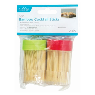 Ashley Bamboo Cocktail 500 Sticks 2pk