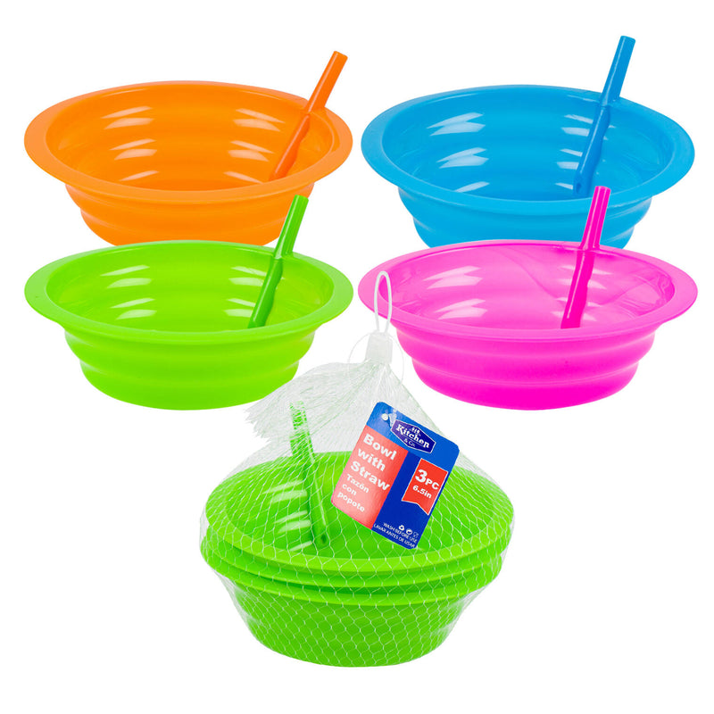 Kitchen & Co. Feeding Bowl w/Straw 3pc (Single)