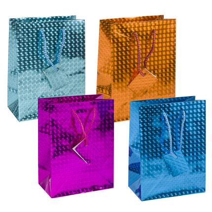 Party World Gift Bag Small Laser Paper 4 Asst #71121