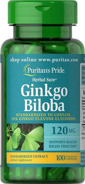 Puiritan Pride Ginko Biloba Capsules 120mg 100's
